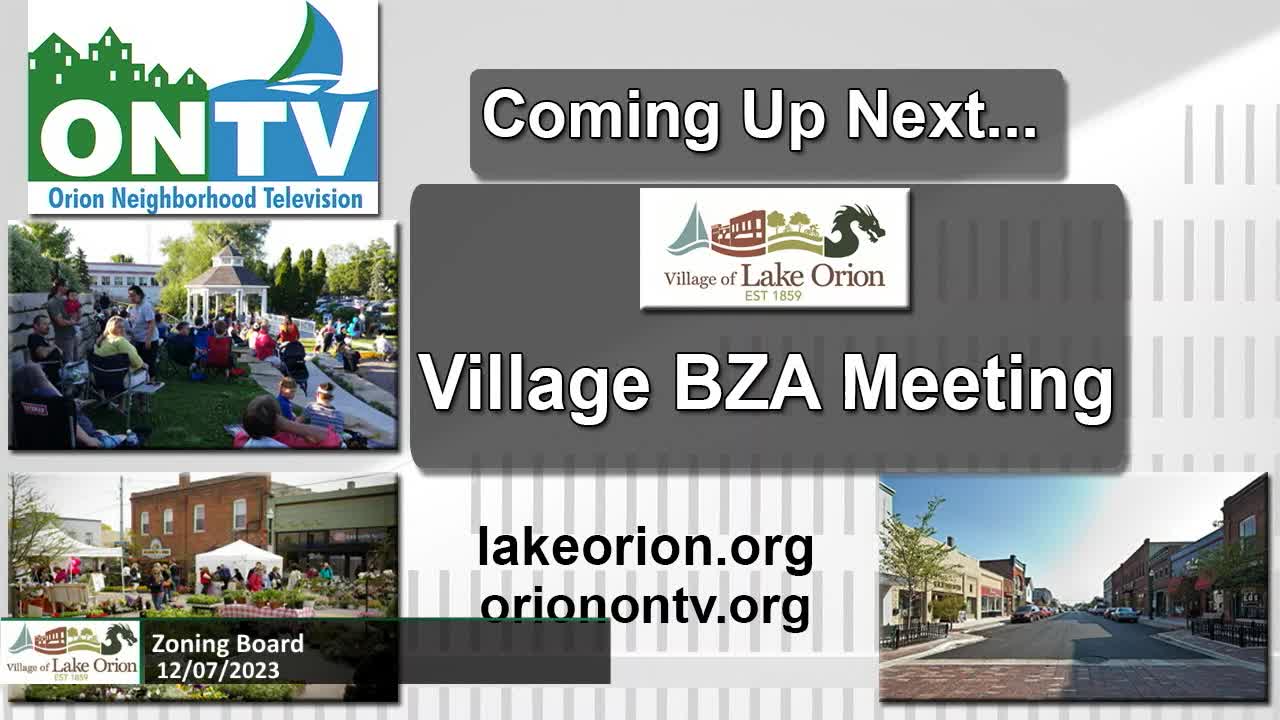 Village BZA Meeting 12-7-2023
