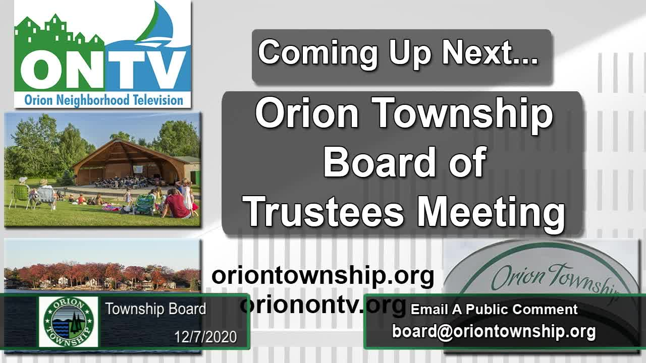 Thumbnail image for Orion Township Board Meeting 12/07/2020