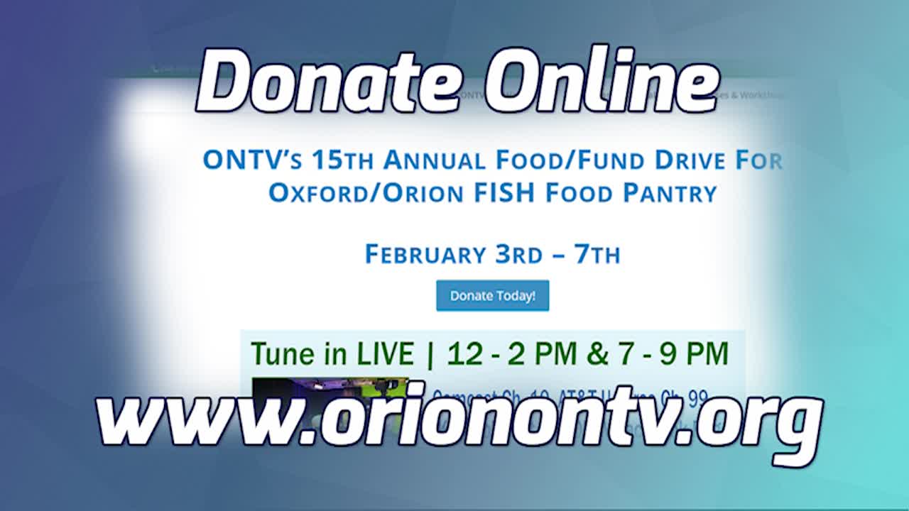 Thumbnail image for ONTV Food Drive Prime Time Special - Donate @ OrionONTV.org