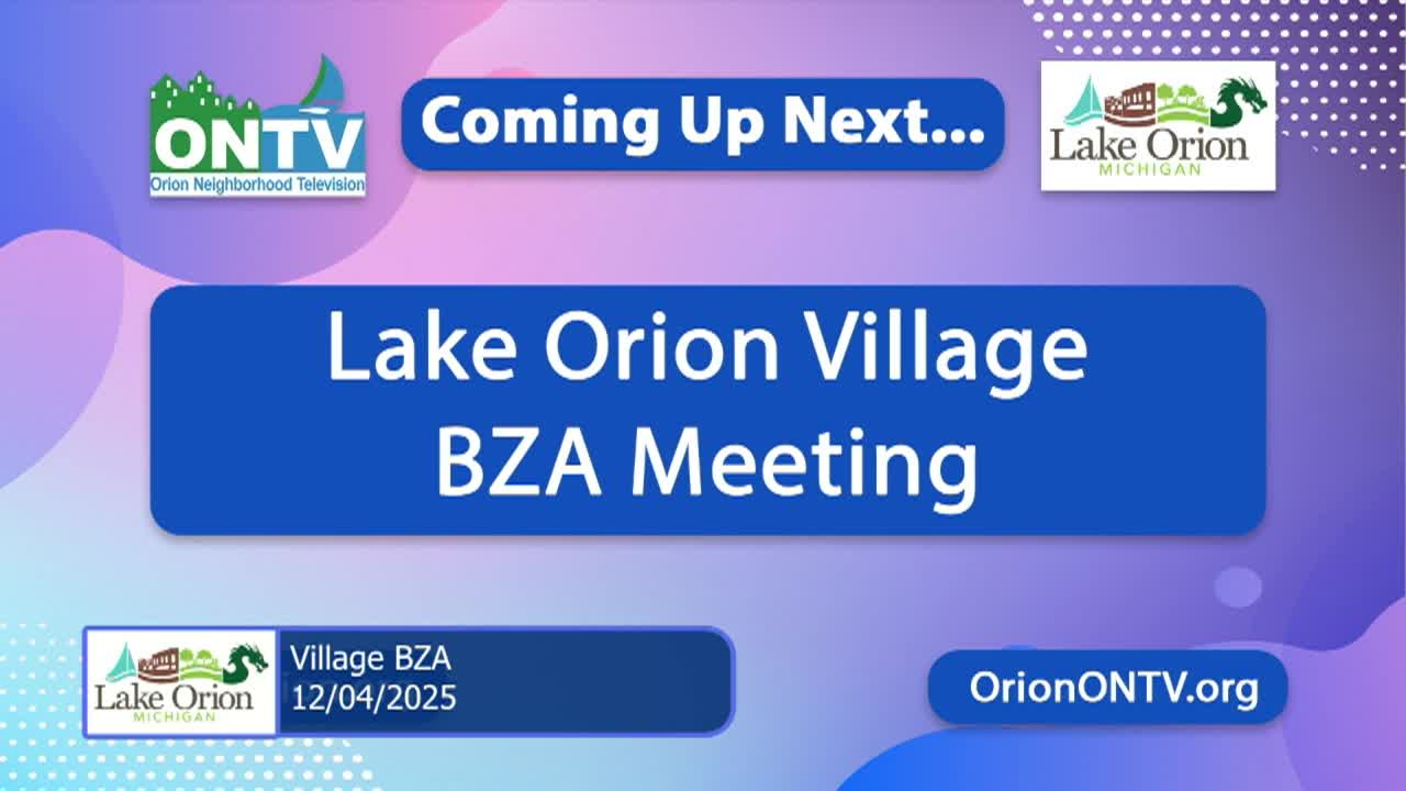Village of Lake Orion BZA Meeting 12-4-2025