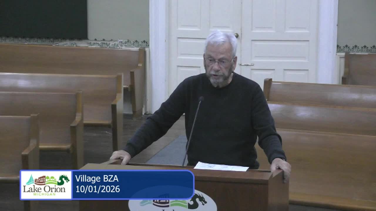 Thumbnail image for Village BZA Meeting 10-1-2026